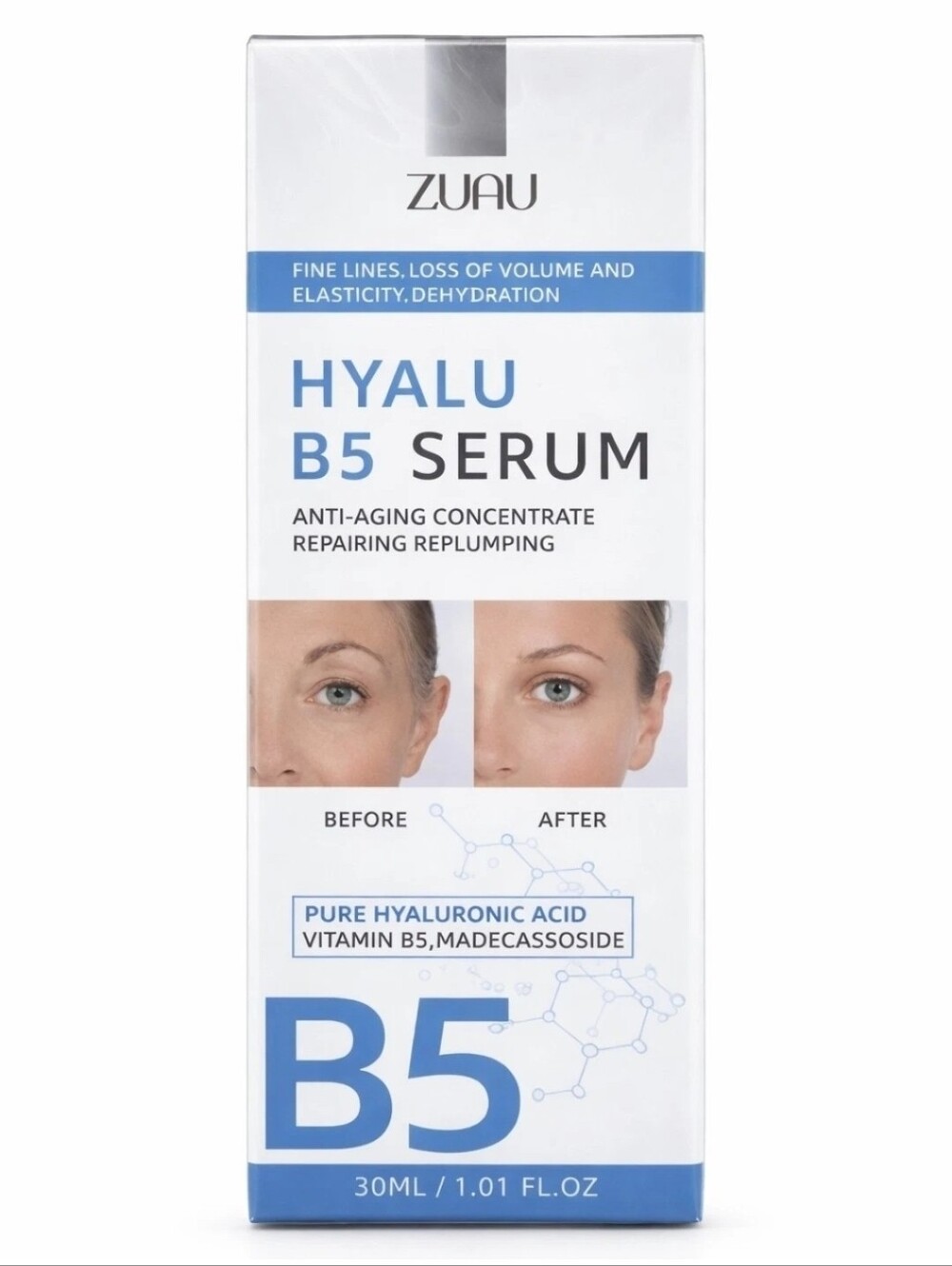 ZUAU Hyalu B5 Serum, Hyaluronic Acid Serum for Face with Vitamin B5, Anti-Aging